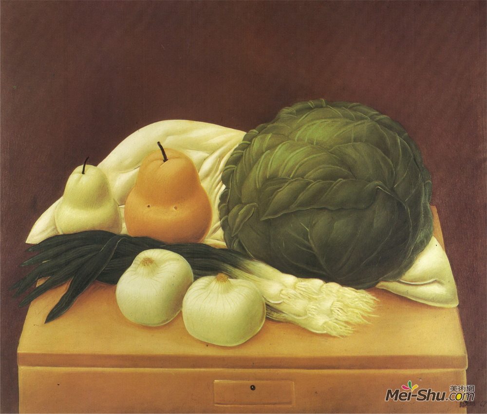 费尔南多·博特罗(Fernando Botero)高清作品《厨房餐桌》