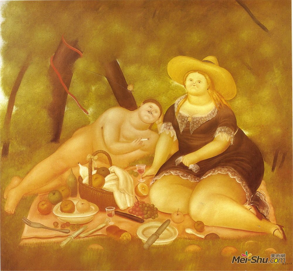 费尔南多·博特罗(Fernando Botero)高清作品《草地上的午餐》