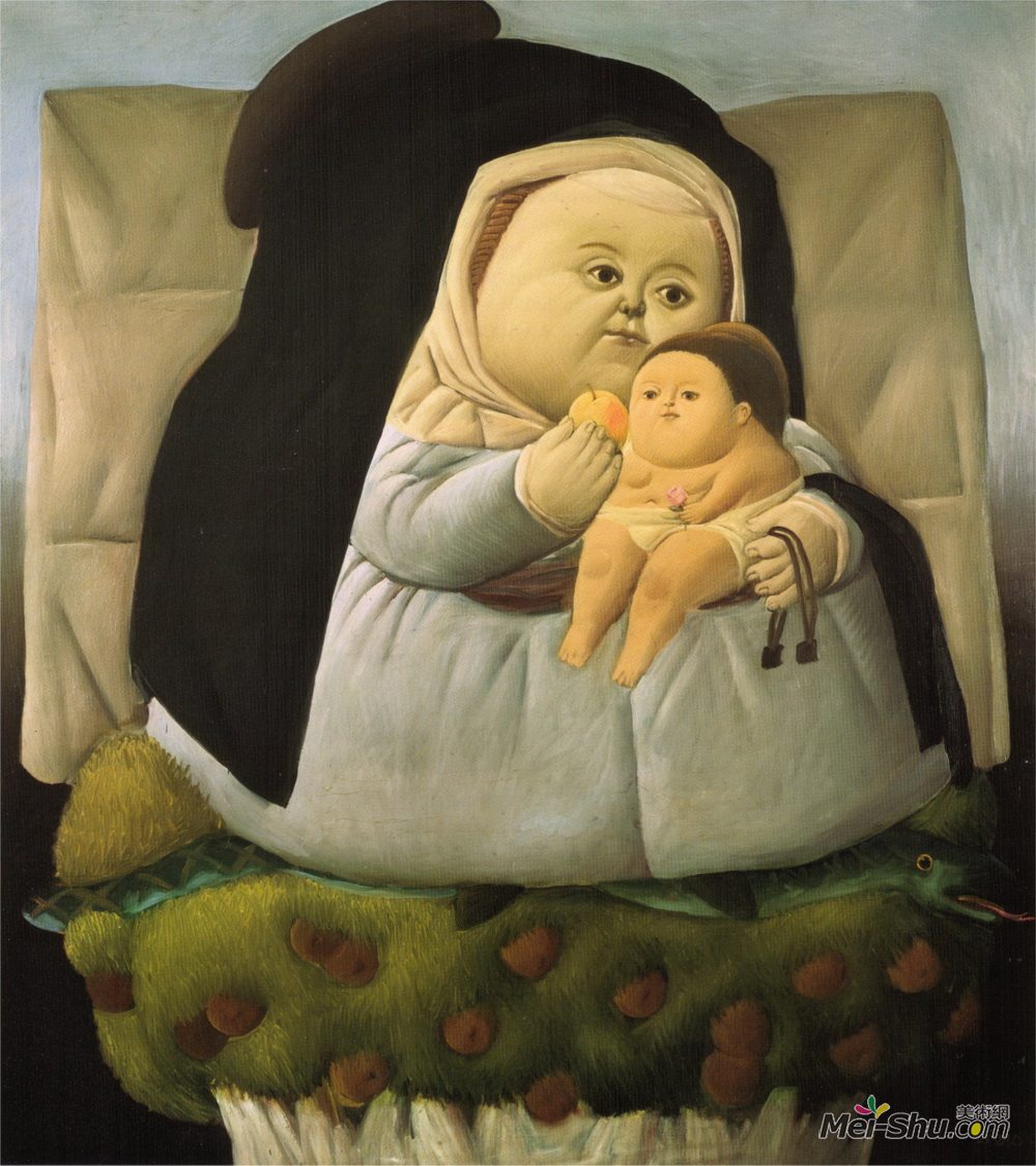 费尔南多·博特罗(Fernando Botero)高清作品《麦当娜与孩子》