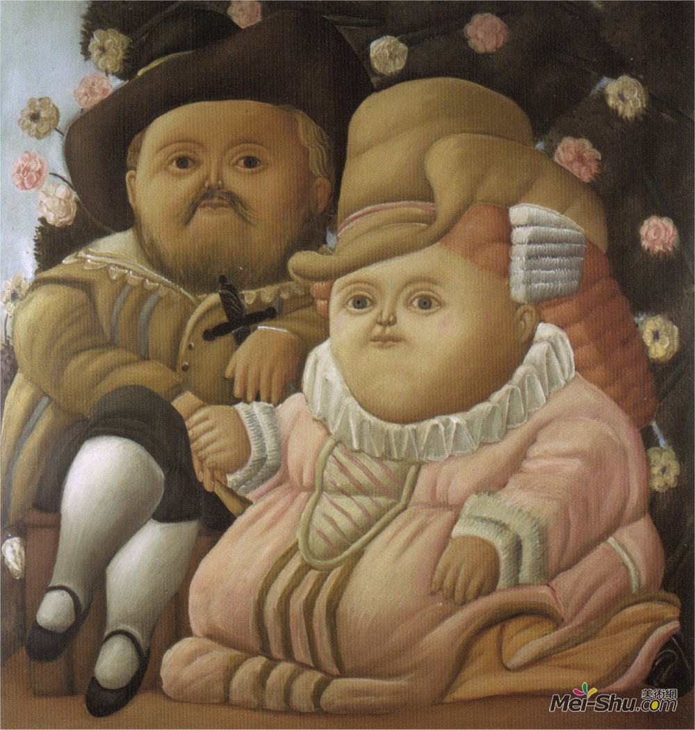 《鲁本斯和他的妻子》费尔南多·博特罗(fernando botero)高清作品