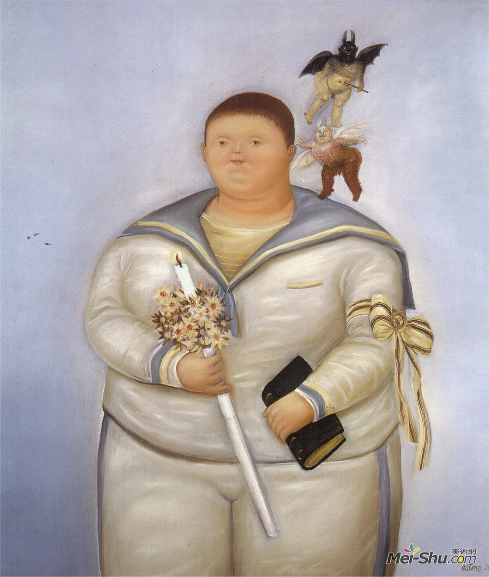 费尔南多·博特罗(Fernando Botero)高清作品《自画像第一次交流日》