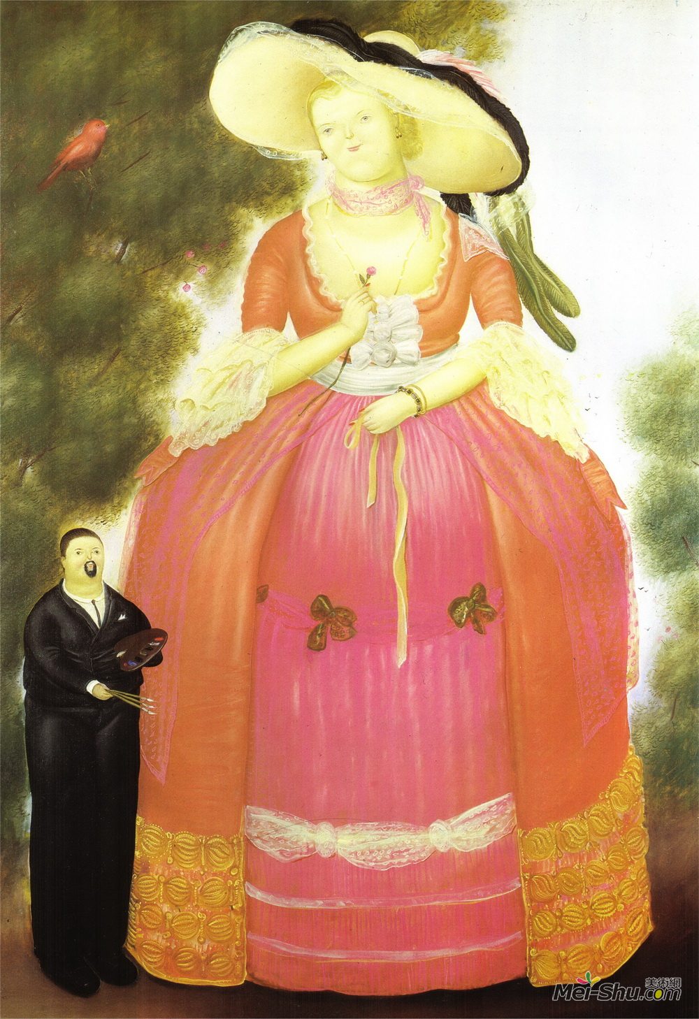 费尔南多·博特罗(Fernando Botero)高清作品《与蓬巴杜夫人的自画像》