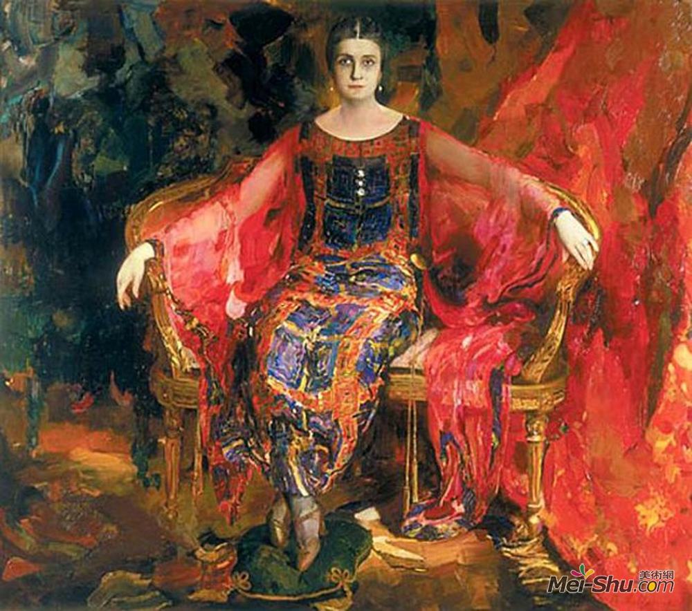 菲利普·马利亚温(Filipp Malyavin)高清作品《Portrait of Alexandra Balashova》