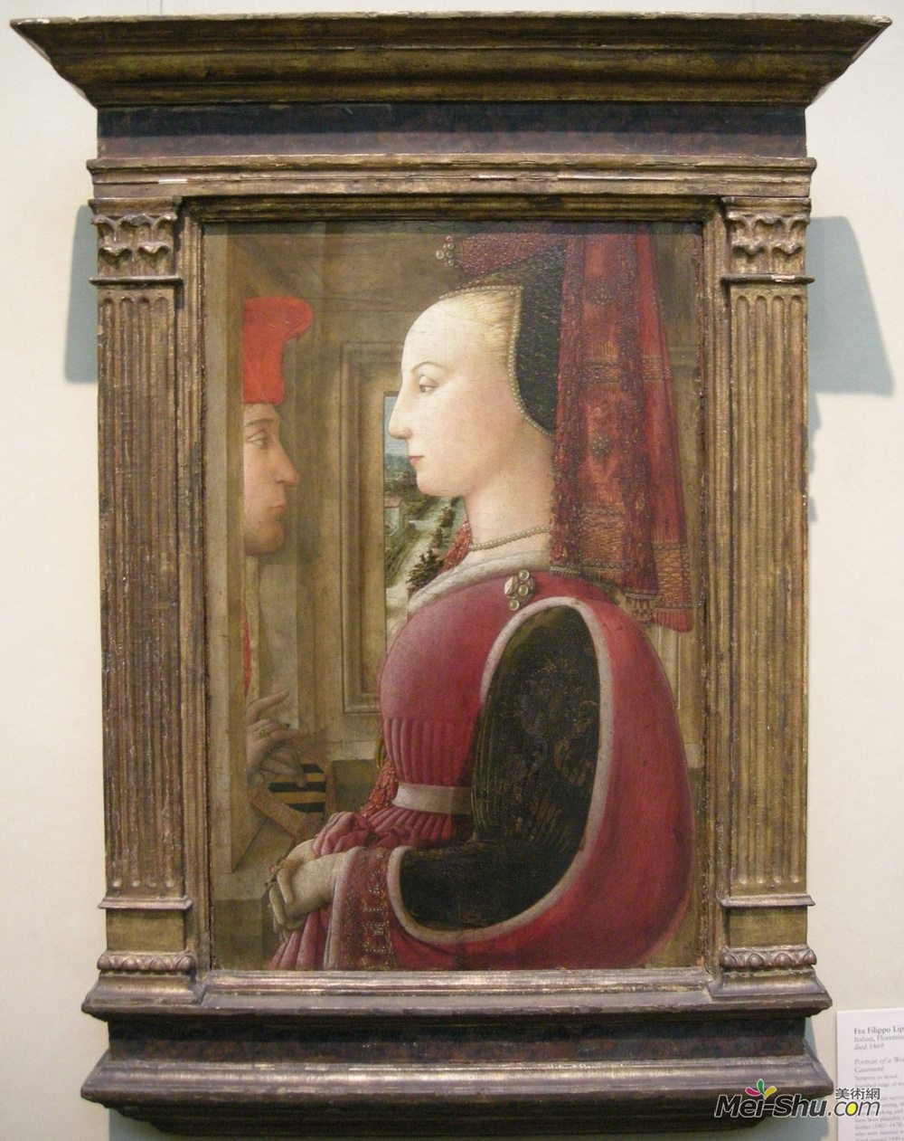 弗拉·菲利普·利比(Filippo Lippi)高清作品《在一扇窗子上画一个男人和女人的肖像》
