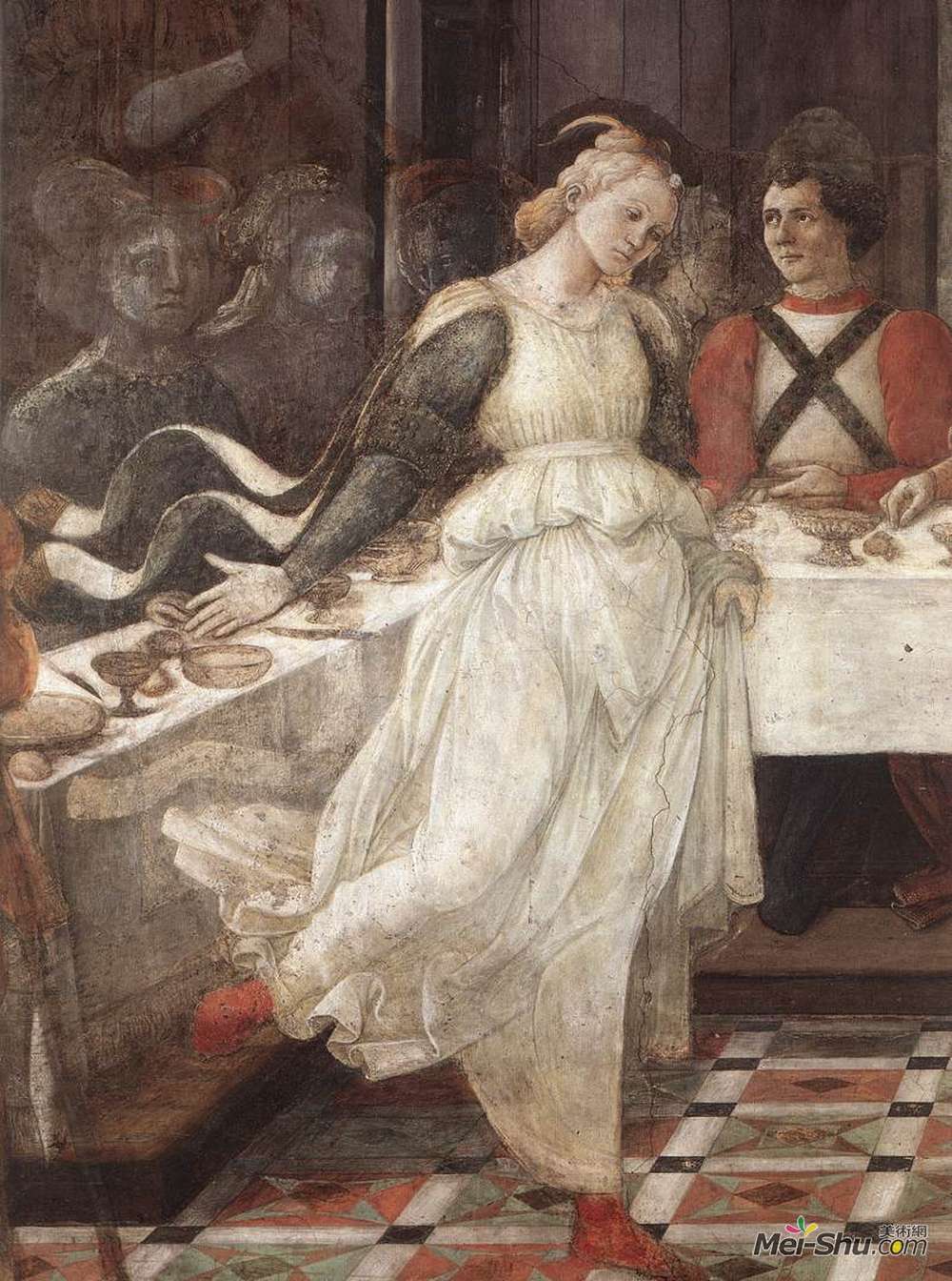 弗拉·菲利普·利比(Filippo Lippi)高清作品《希律的盛宴：莎乐美的舞蹈（细节）》