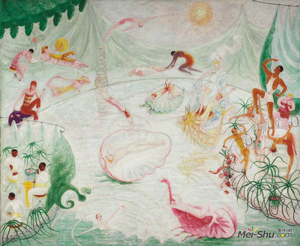 弗洛琳·史提海莫(Florine Stettheimer)高清作品《游泳馆》