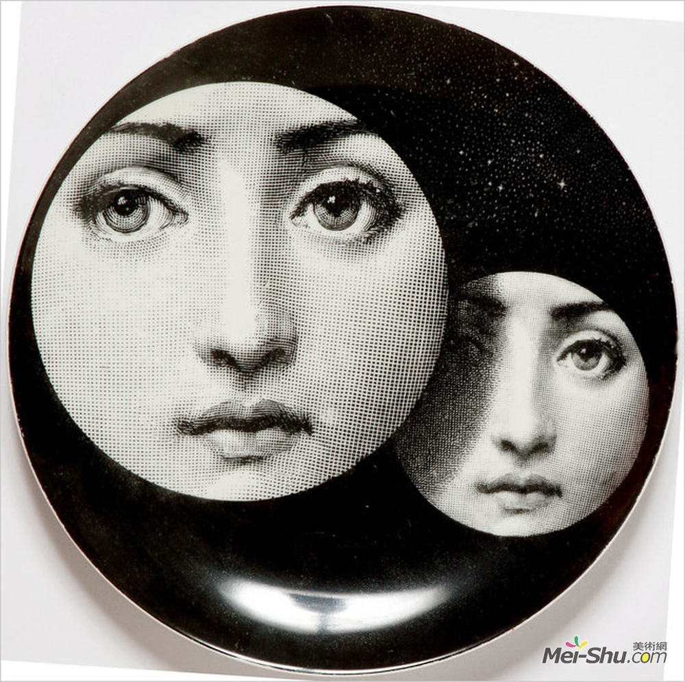 比埃罗·佛纳塞迪(Fornasetti)高清作品《装饰板（150）（两个圆圈）的主题与变化》