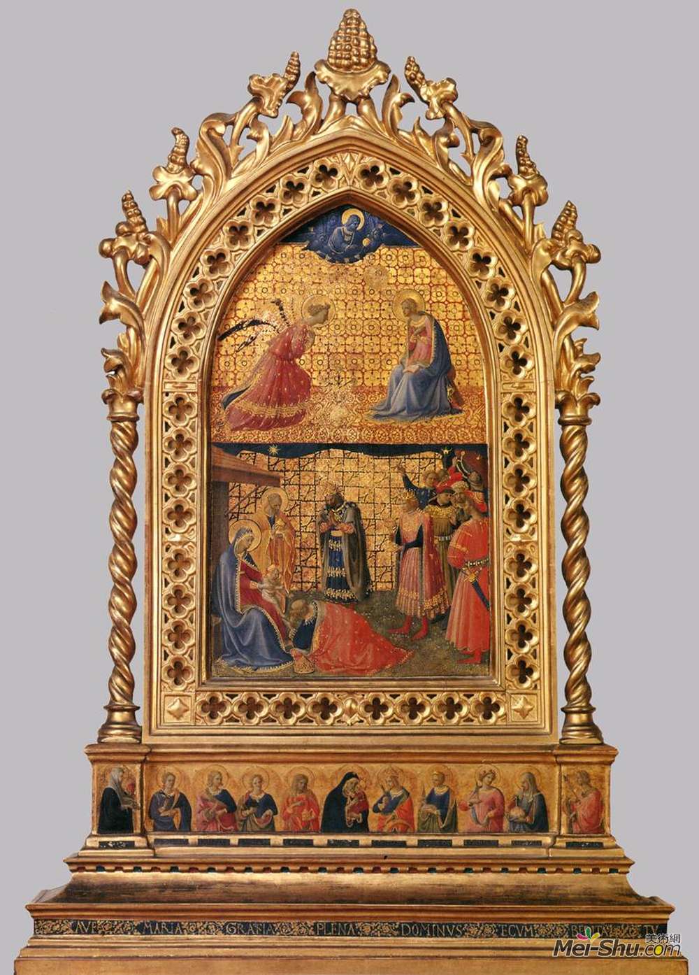 弗拉·安吉利科(Fra Angelico)高清作品《玛姬的报喜与崇拜》