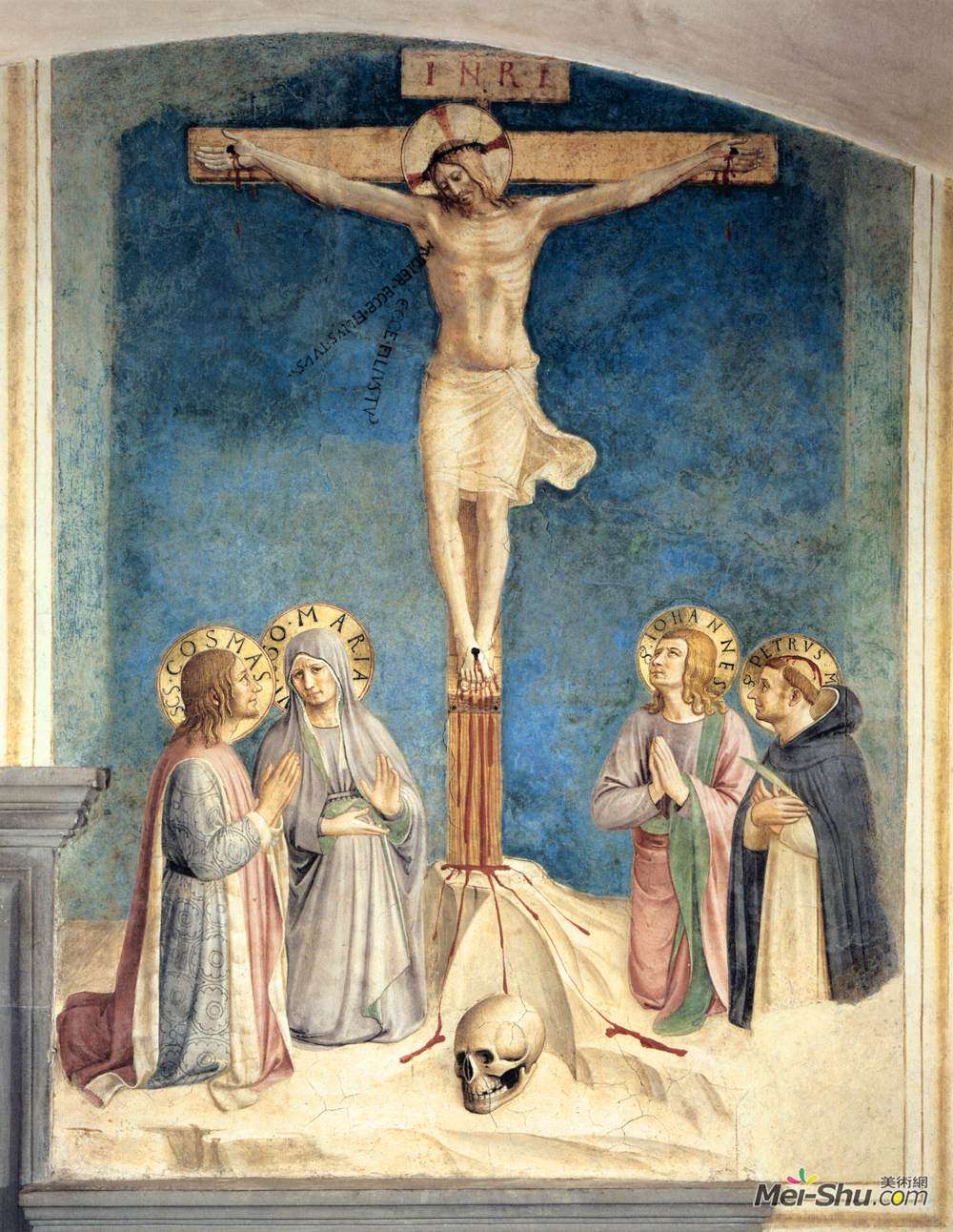 弗拉·安吉利科(Fra Angelico)高清作品《Crucifixion with the Virgin and Sts. Cosmas, John the Evange》