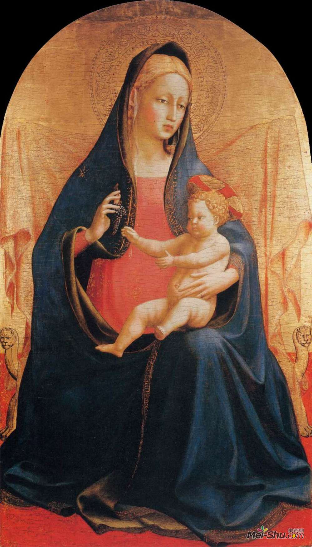 弗拉·安吉利科(Fra Angelico)高清作品《麦当娜和葡萄的孩子》