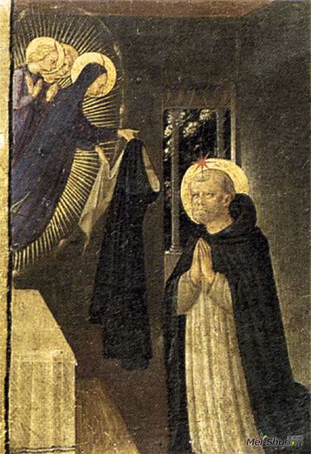 弗拉·安吉利科(Fra Angelico)高清作品《处女将习惯归于圣多米尼克》