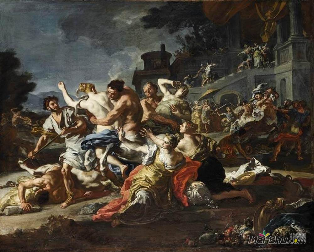 弗朗西斯科·索利梅纳(Francesco Solimena)高清作品《Battle between Lapiths and Centaurs》