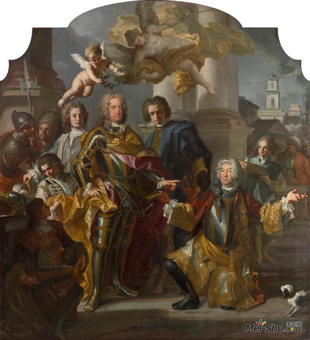 弗朗西斯科·索利梅纳(Francesco Solimena)高清作品《Gundaker Count Althann Handing over to the Emperor Charles V》