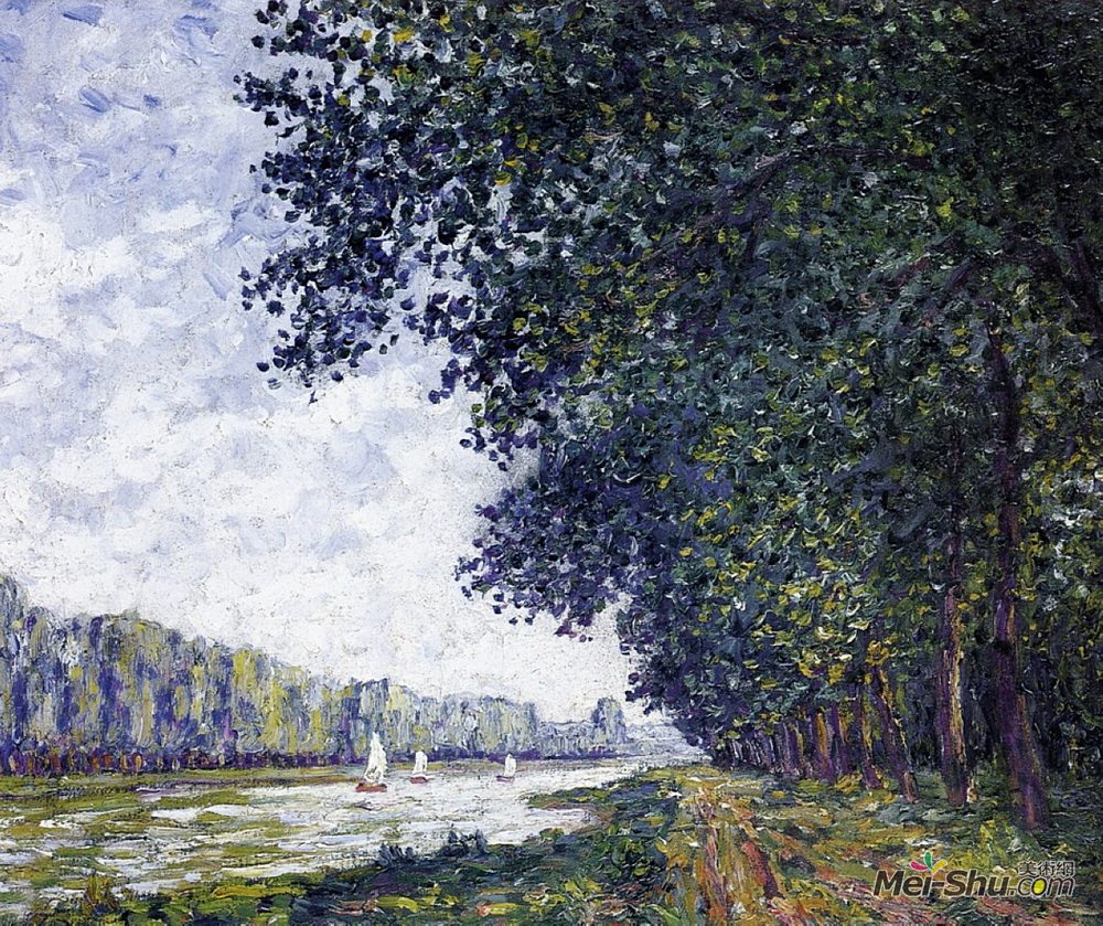 弗朗西斯·毕卡比亚(Francis Picabia)高清作品《Banks of the Orne at Benouville》