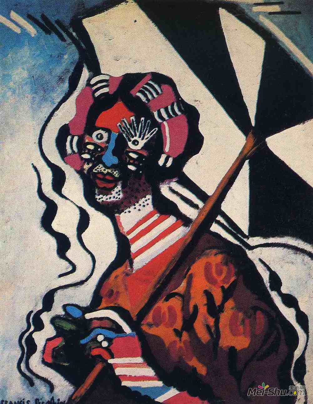 弗朗西斯·毕卡比亚(Francis Picabia)高清作品《带伞的年轻女子》