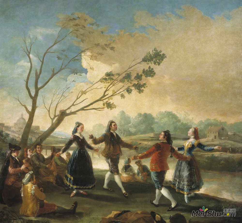 弗朗西斯科·戈雅(Francisco Goya)高清作品《Dance of the Majos at the Banks of Manzanares》