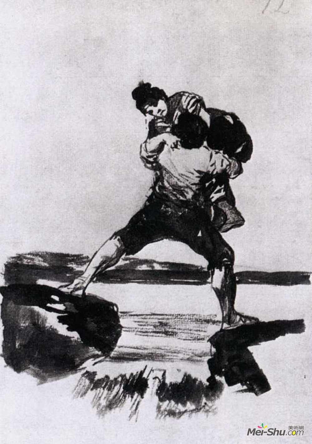 弗朗西斯科·戈雅(Francisco Goya)高清作品《农民扛女人》