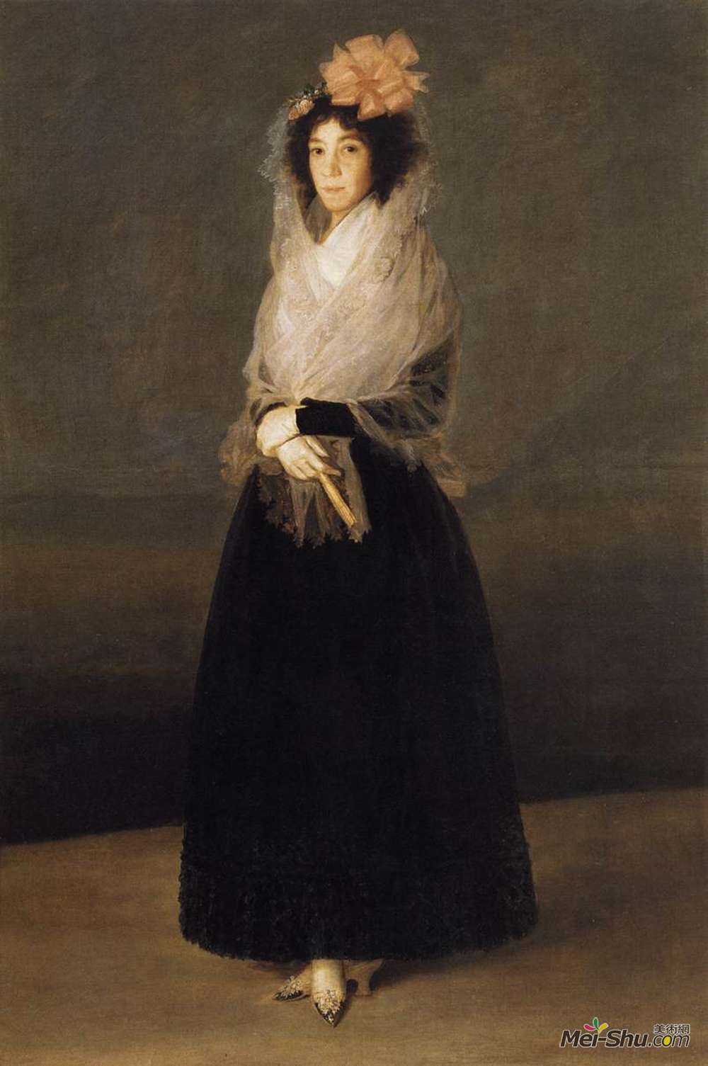 弗朗西斯科·戈雅(Francisco Goya)高清作品《Portrait of the Countess of Carpio, Marquesa de la Solana》