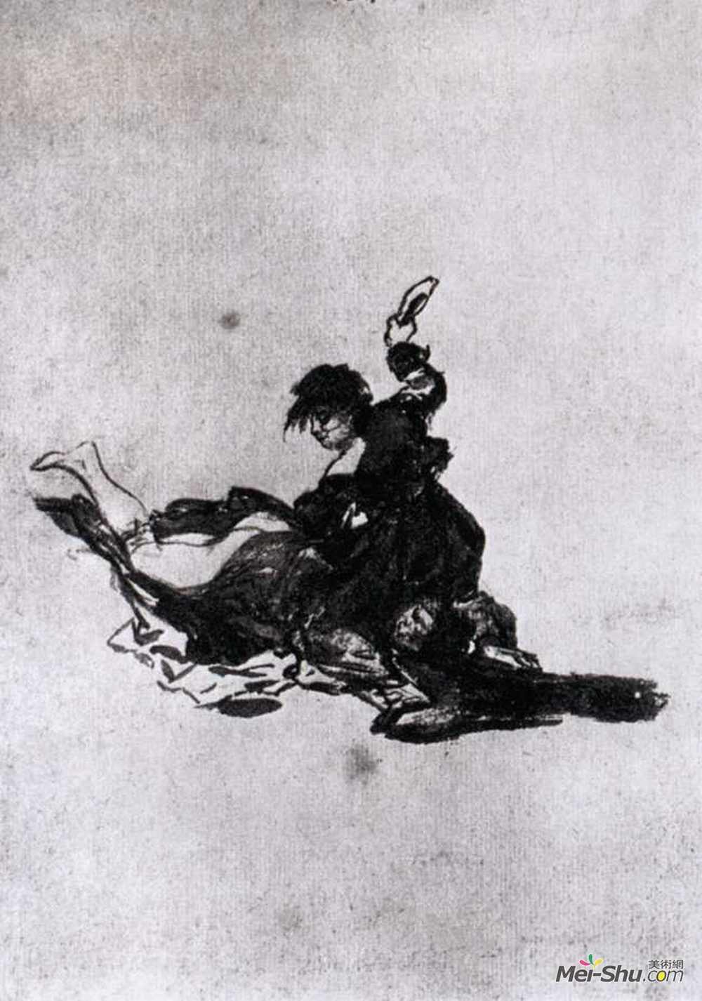 弗朗西斯科·戈雅(Francisco Goya)高清作品《女人用鞋子打另一个女人》