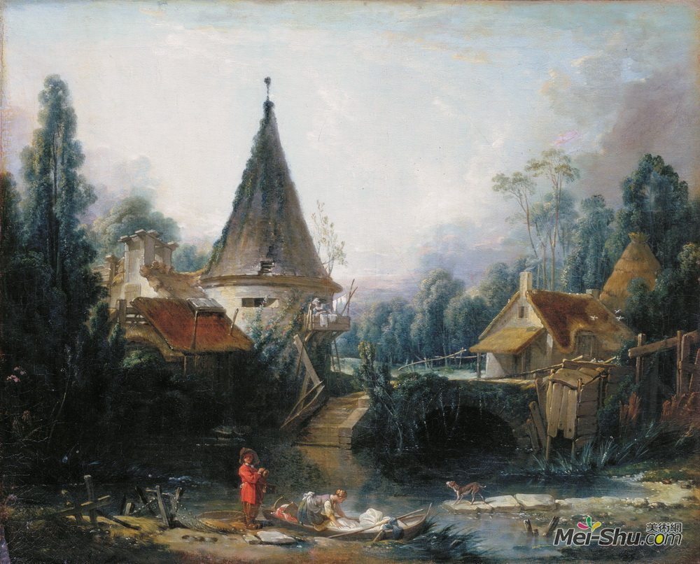 弗朗索瓦·布歇(Francois Boucher)高清作品《博韦早期景观》