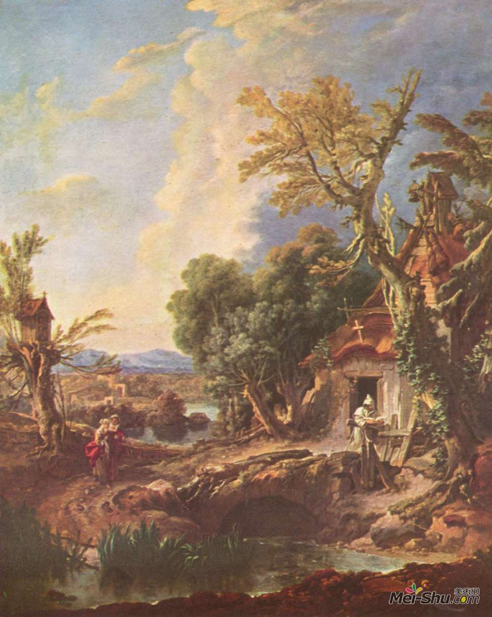 弗朗索瓦·布歇(Francois Boucher)高清作品《与卢卡斯兄弟的风景》