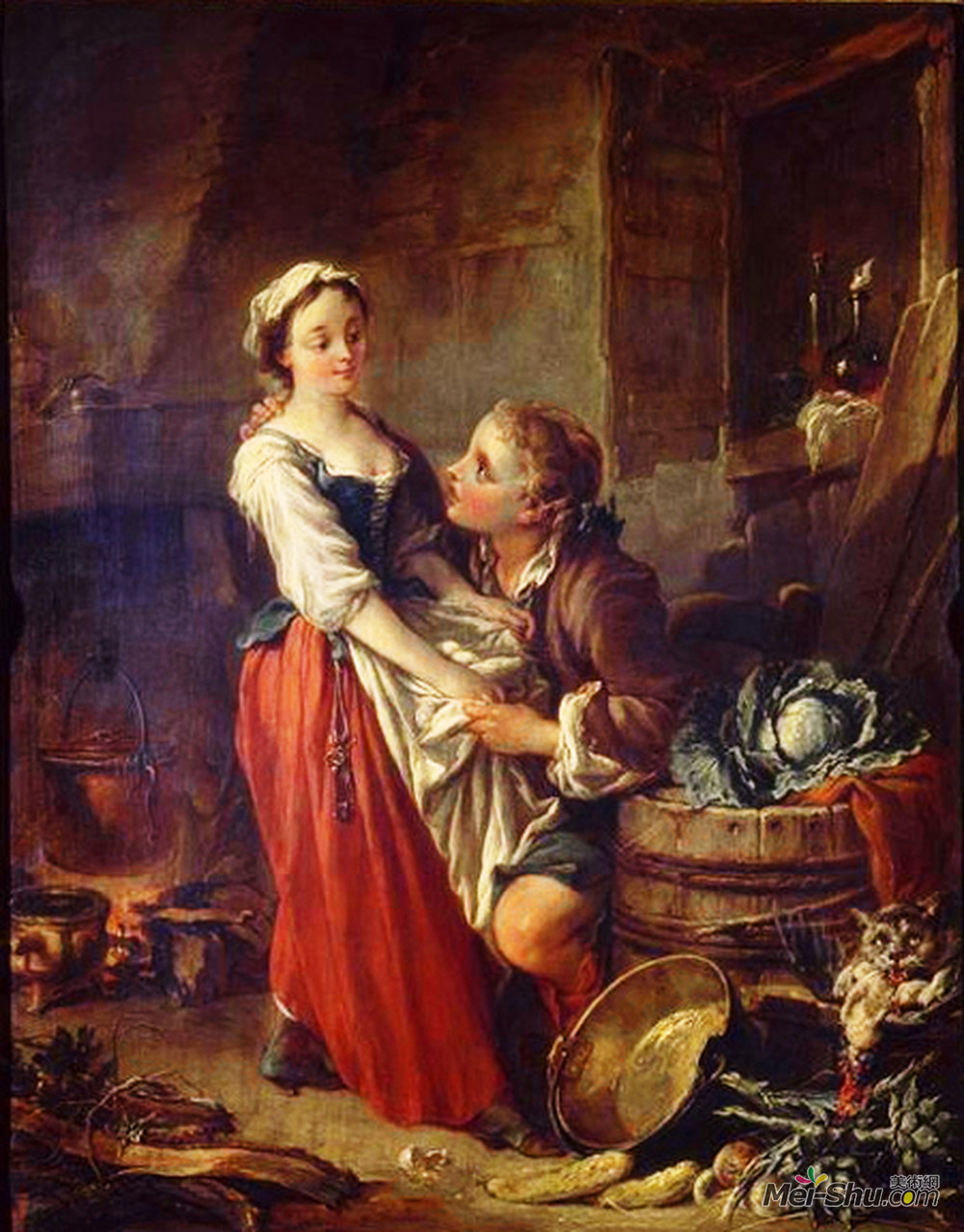 弗朗索瓦·布歇(Francois Boucher)高清作品《美丽的厨房》
