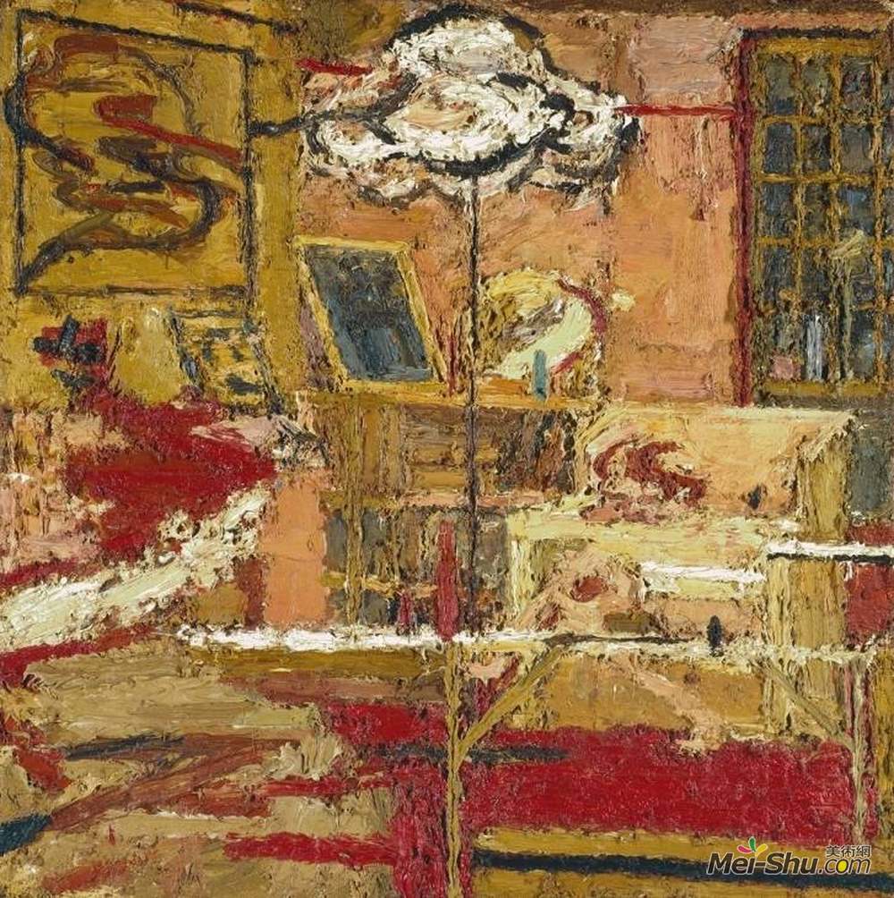 弗兰克·奥尔巴赫(Frank Auerbach)高清作品《起居室》