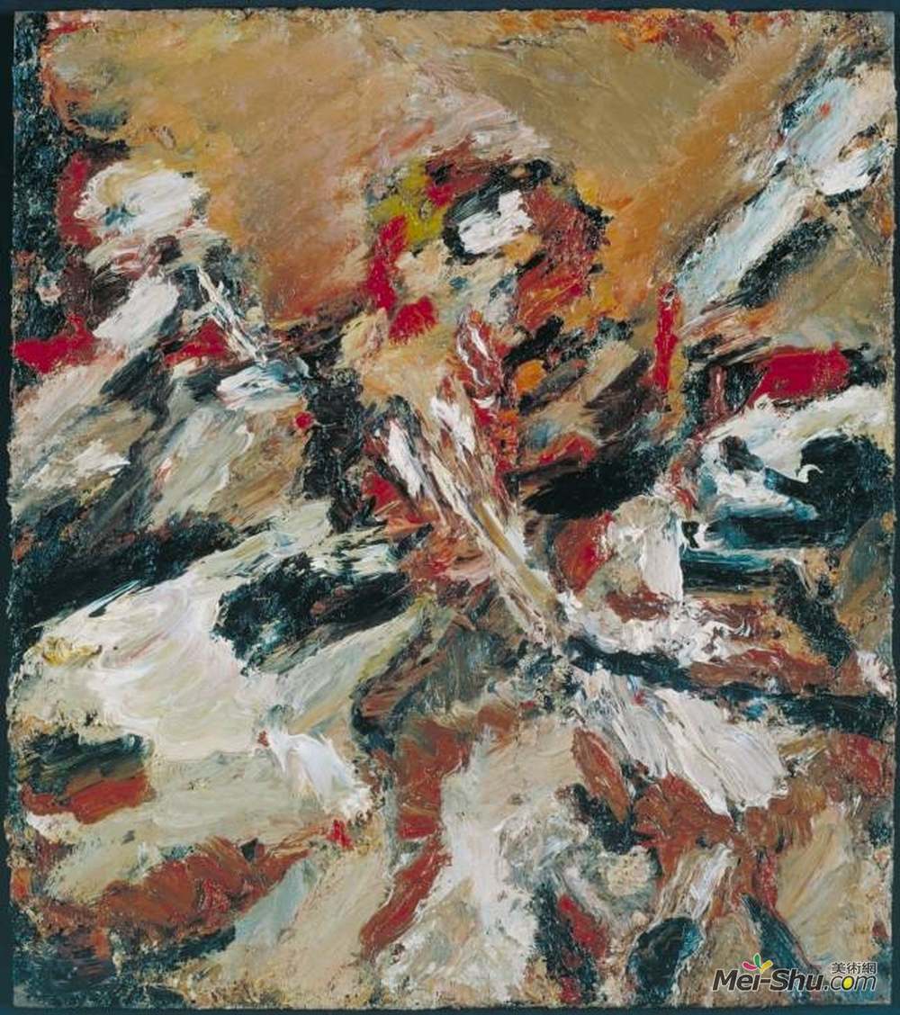 弗兰克·奥尔巴赫(Frank Auerbach)高清作品《提契尼Ⅰ后研究》