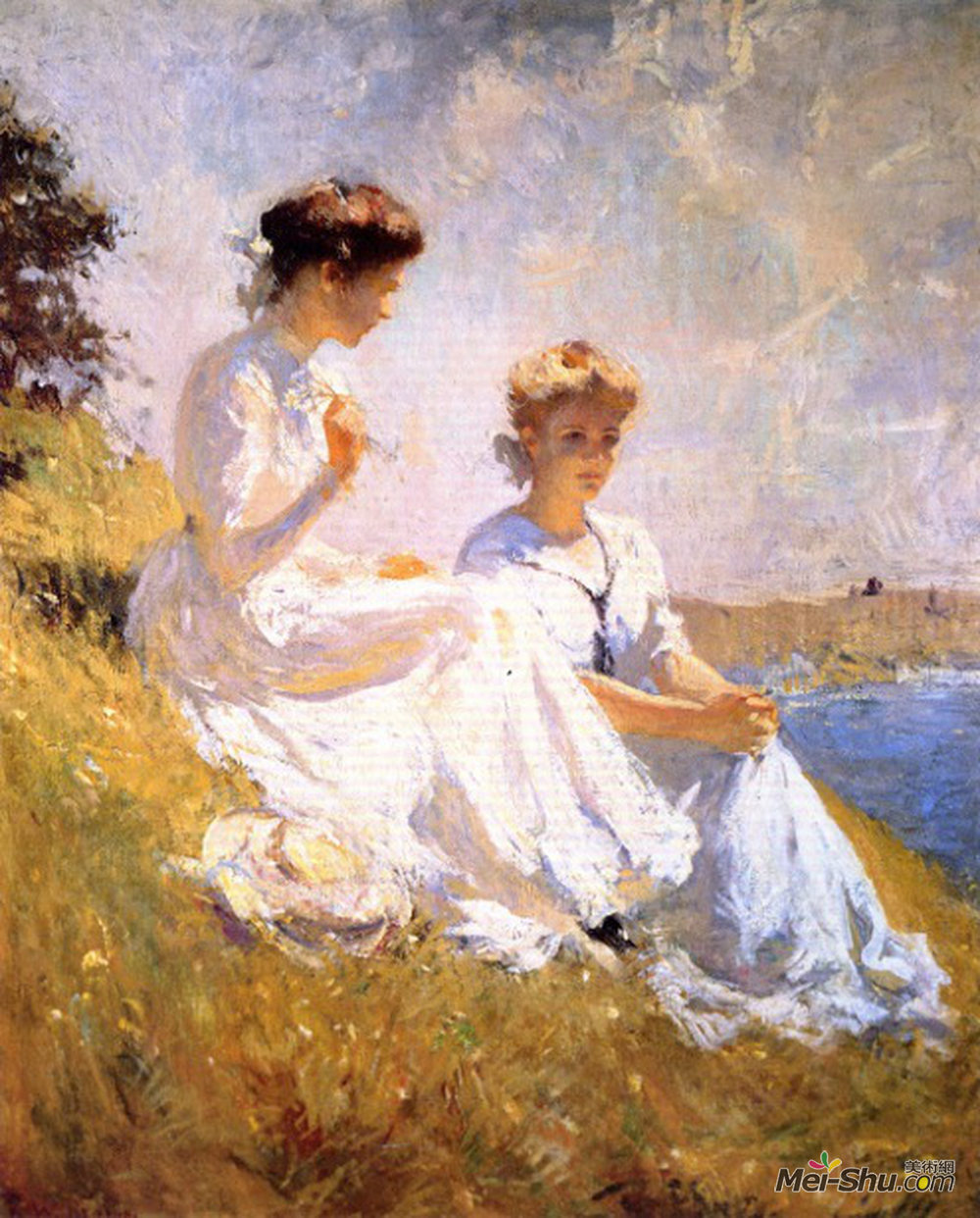 弗兰克 W · 本森(Frank W. Benson)高清作品《伊丽莎白和安娜》