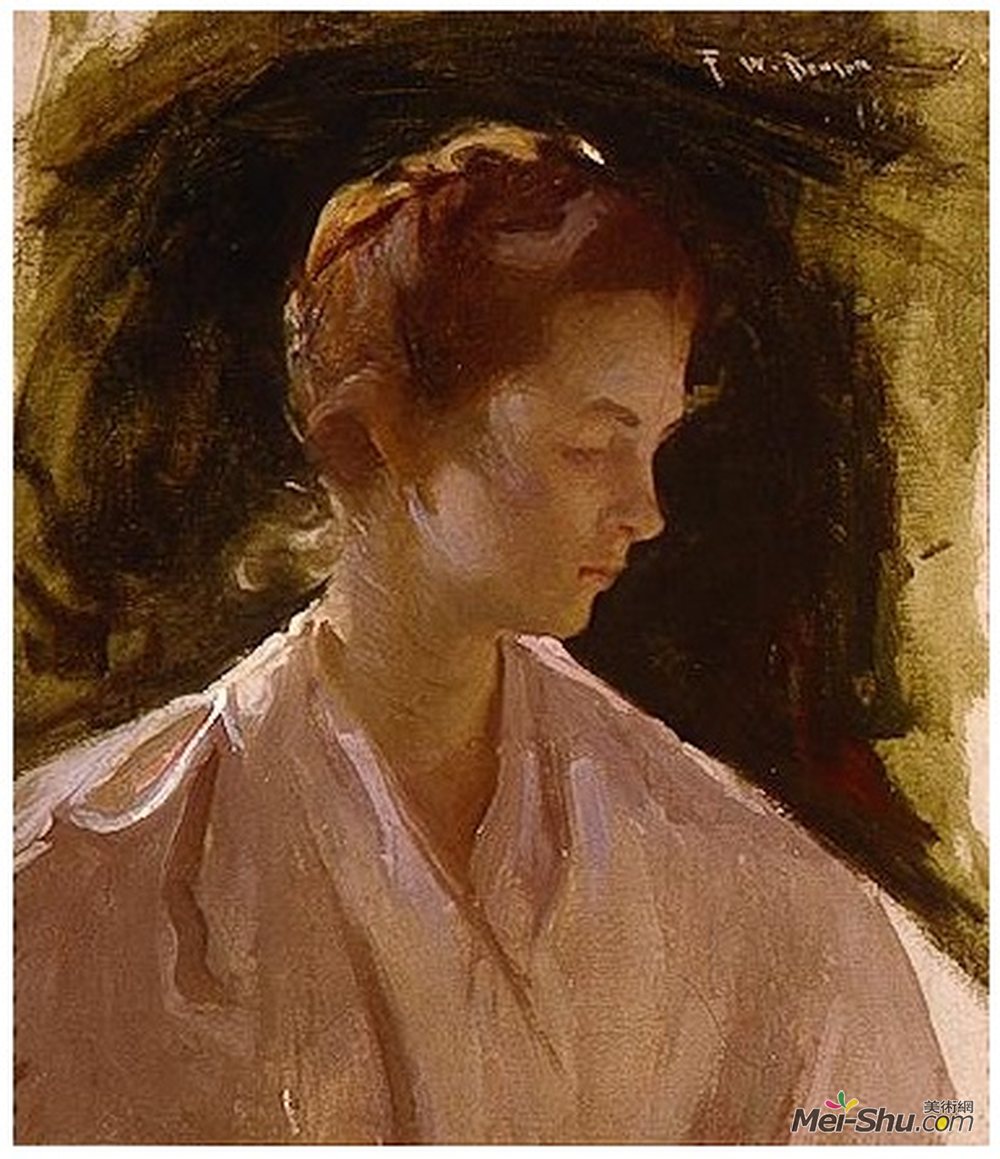 弗兰克 W · 本森(Frank W. Benson)高清作品《少女》