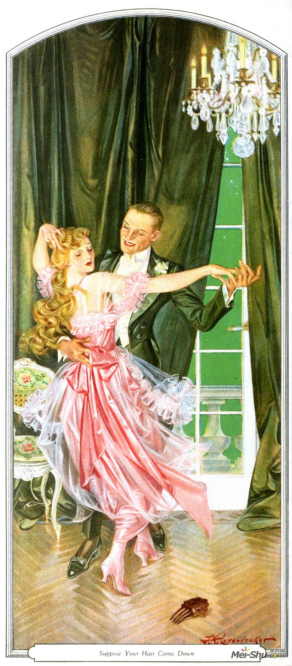 法兰克·沙维尔·莱昂德克(Frank Xavier Leyendecker)高清作品《假设你的头发掉下来并做广告。》