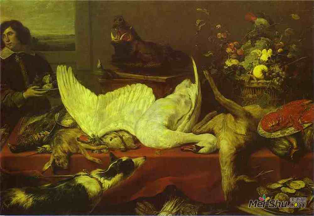 弗朗斯·斯奈德斯(Frans Snyders)高清作品《游戏与贝类的静物》