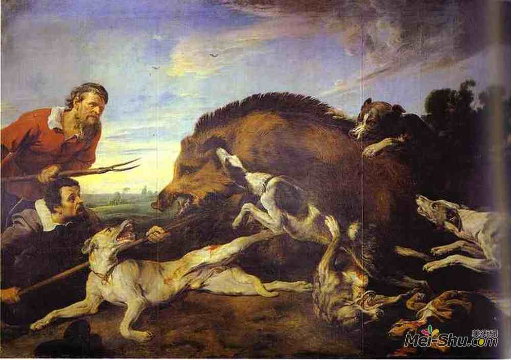 弗朗斯·斯奈德斯(Frans Snyders)高清作品《野猪狩猎》