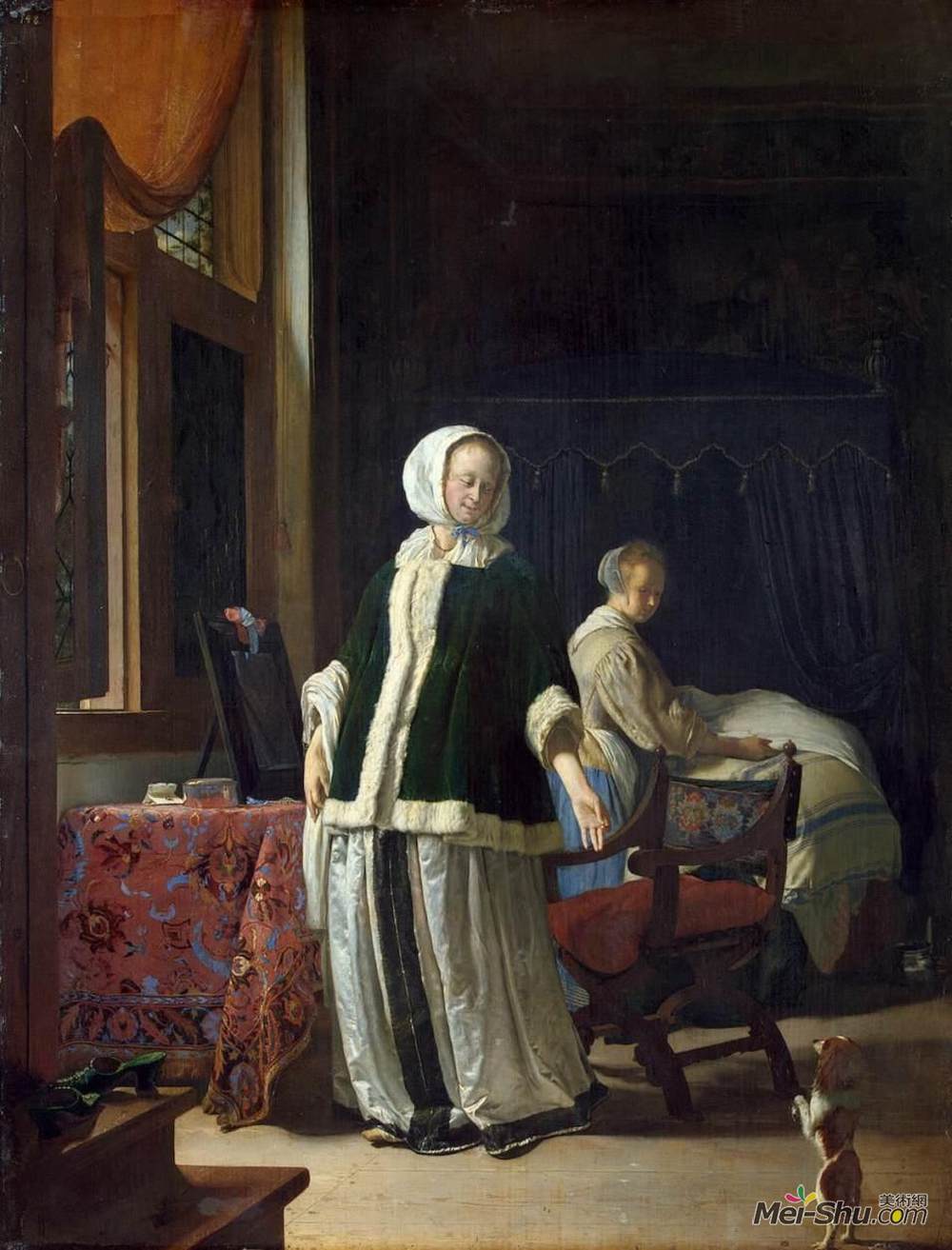 弗兰斯·范·米里斯(Frans van Mieris the Elder)高清作品《Lady at Het Toilet》