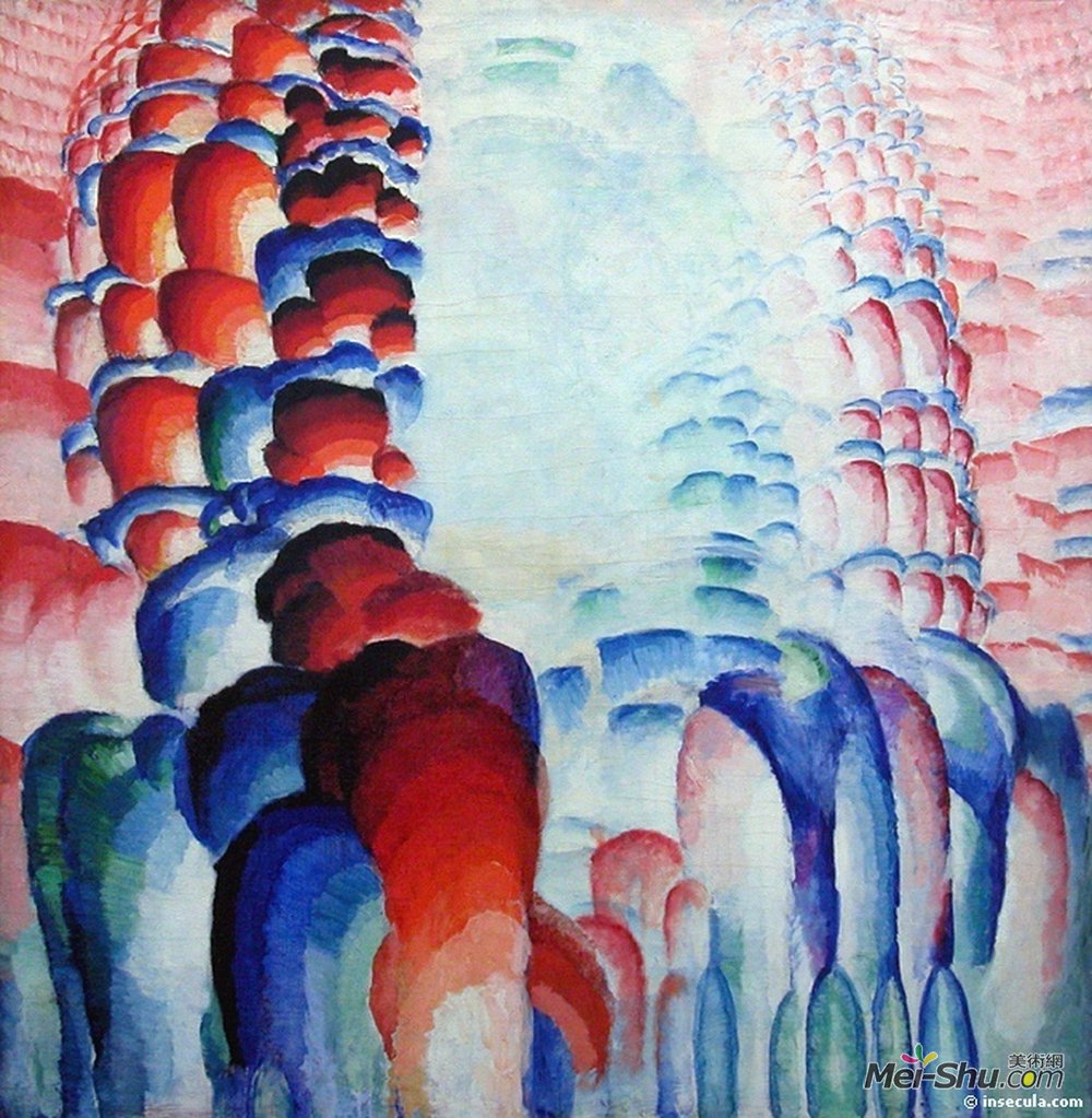 弗朗齐歇克·库普卡(Frantisek Kupka)高清作品《印度教的母题，或毕业的红色》