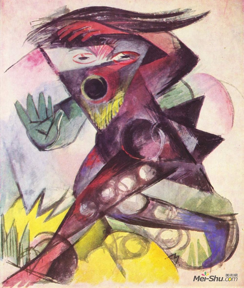 弗朗茨·马克(Franz Marc)高清作品《Caliban (from Shakespeare's The Tempest)》