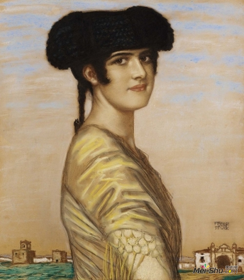 弗朗兹·斯托克(Franz Stuck)高清作品《女儿玛丽是西班牙人》