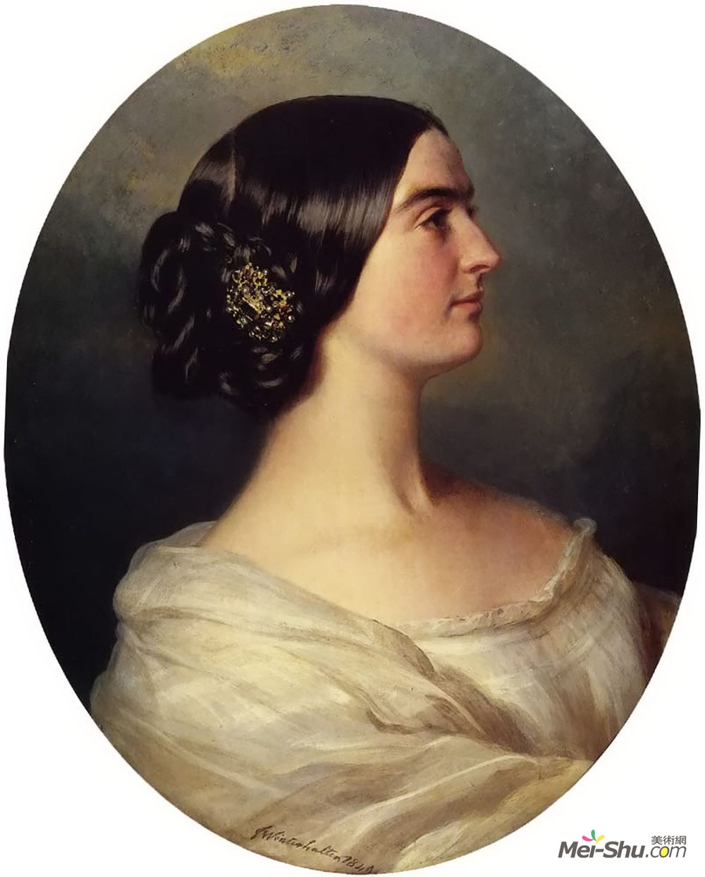 弗兰兹-温特豪德(Franz Xaver Winterhalter)高清作品《Charlotte Stuart, Viscountess Canning》