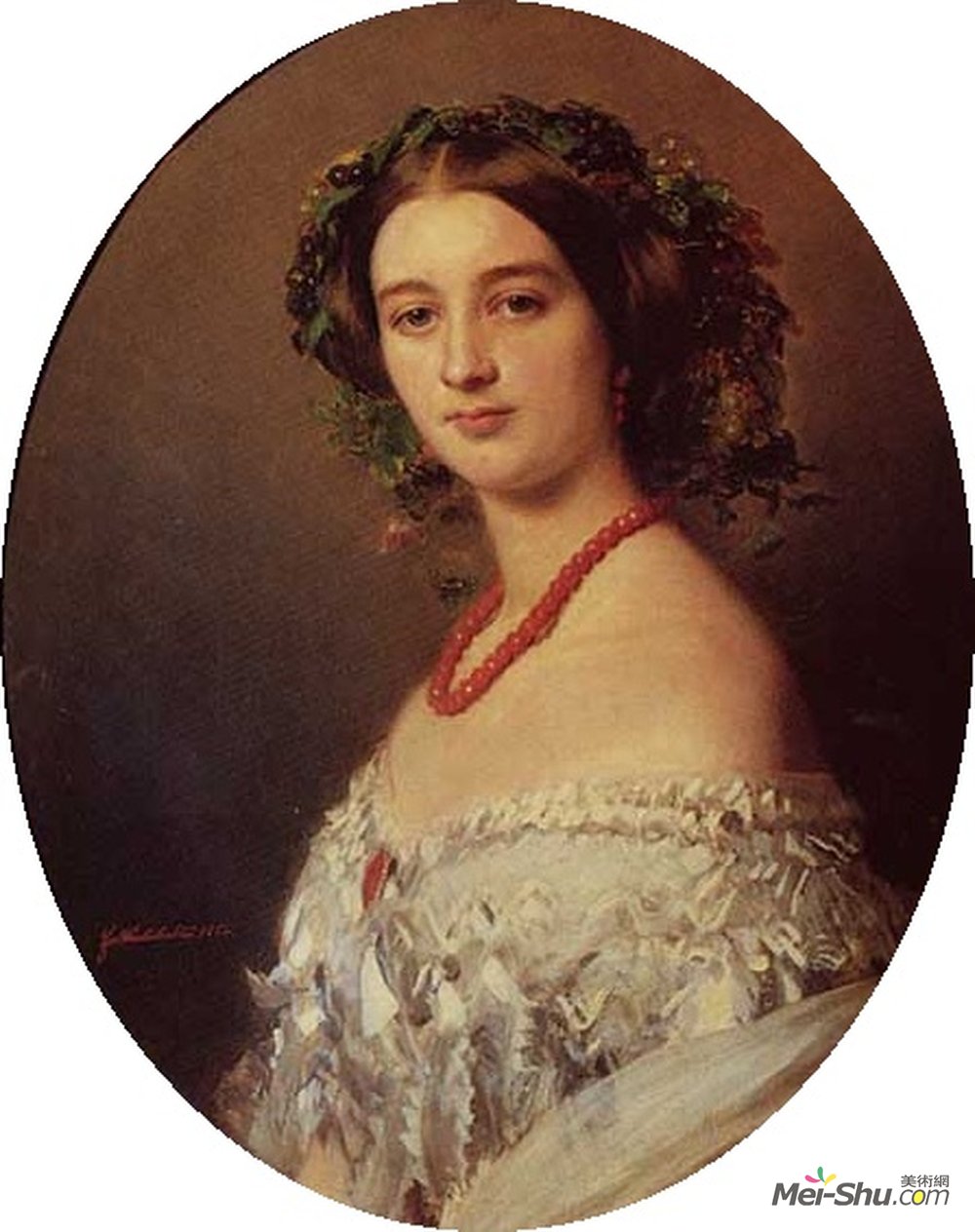 弗兰兹-温特豪德(Franz Xaver Winterhalter)高清作品《穆拉格公主的玛利亚路易斯》