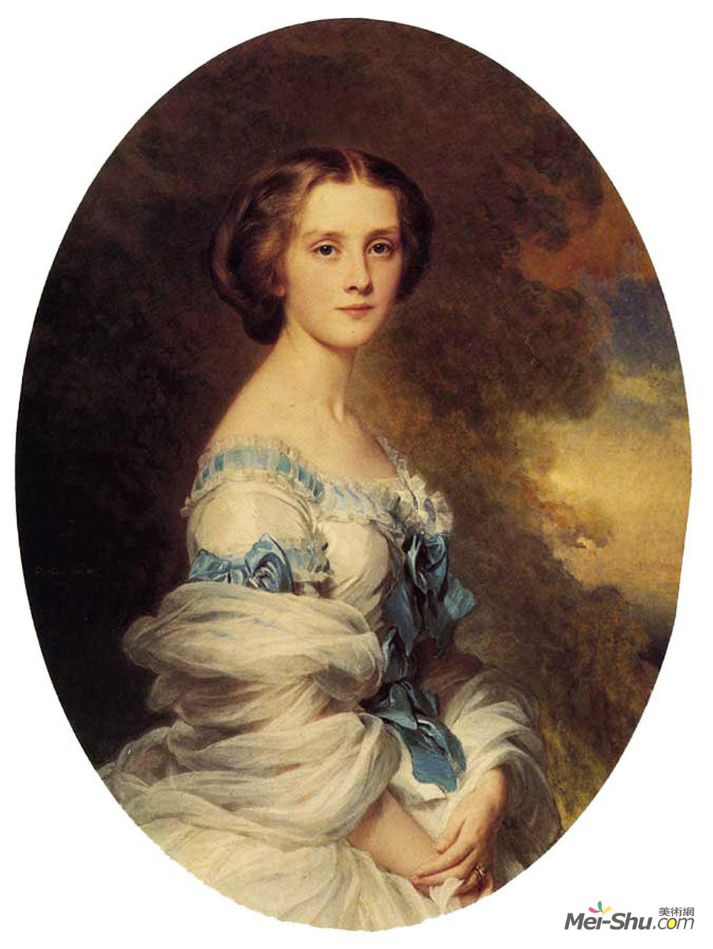 弗兰兹-温特豪德(Franz Xaver Winterhalter)高清作品《Melanie de Bussiere, Comtesse Edmond de Pourtales》