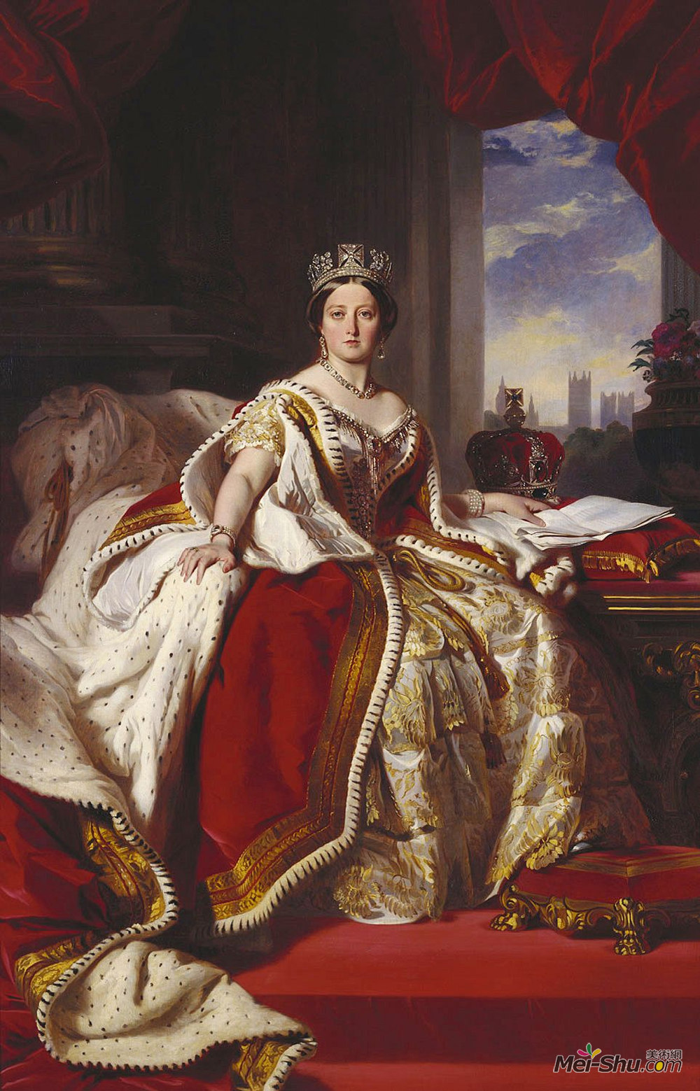 弗兰兹-温特豪德(Franz Xaver Winterhalter)高清作品《维多利亚女王》