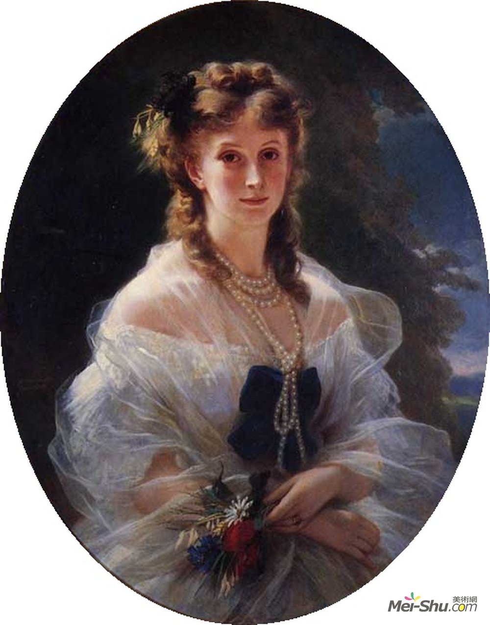 弗兰兹-温特豪德(Franz Xaver Winterhalter)高清作品《Sophie Trobetskoy, Duchess of Morny》