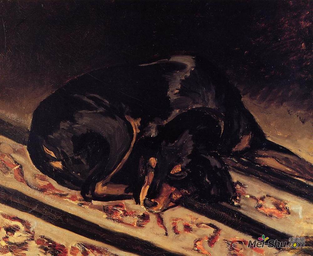 弗雷德里克·巴齐耶(Frederic Bazille)高清作品《狗丽塔睡着了》