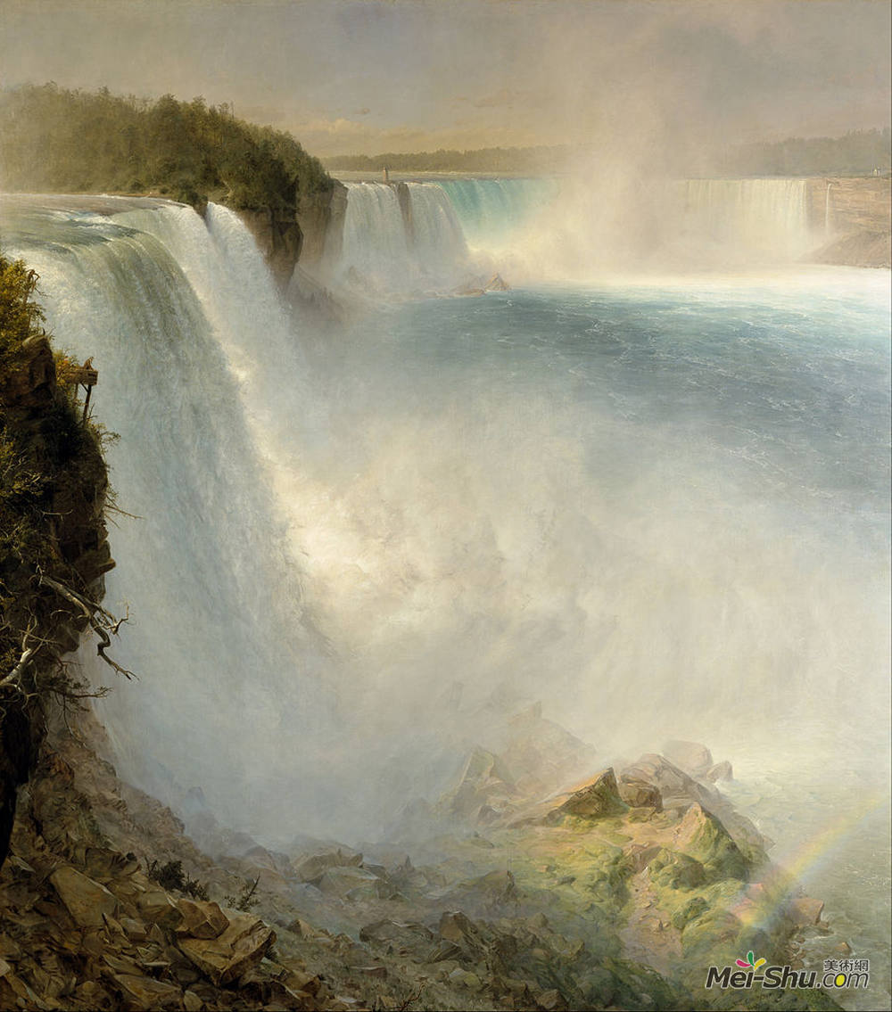 弗雷德里克·埃德温·丘奇(Frederic Edwin Church)高清作品《尼亚加拉大瀑布，来自美方》