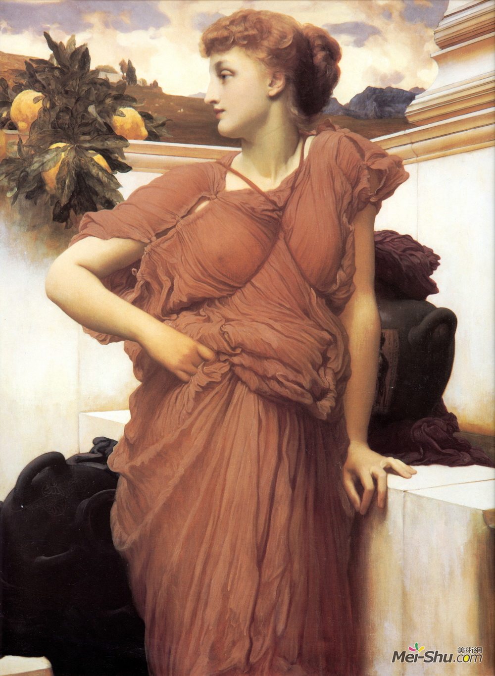 洛尔德·弗雷德里克·莱顿(Frederic Leighton)高清作品《在喷泉旁》