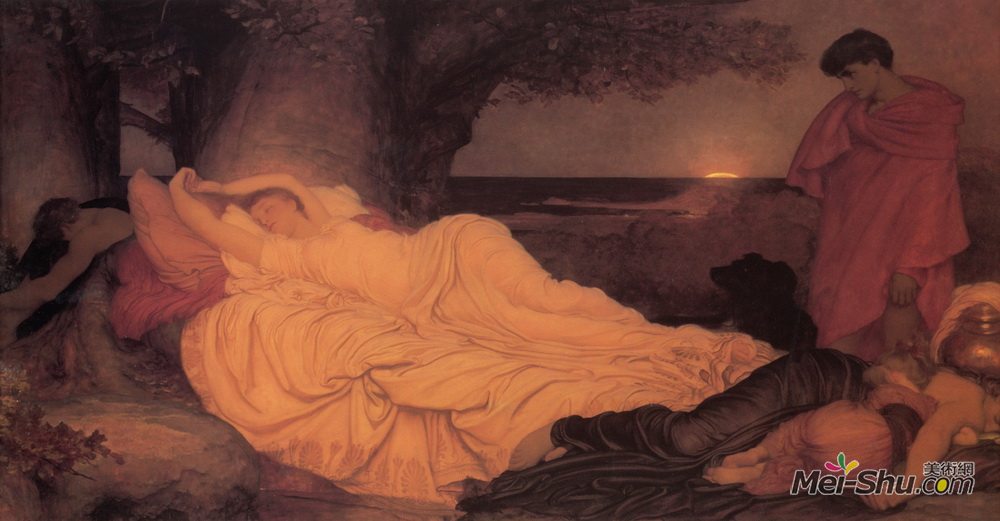 洛尔德·弗雷德里克·莱顿(Frederic Leighton)高清作品《喀蒙和伊菲革涅亚》