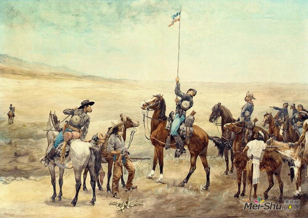 发出主命令》费雷德里克·雷明顿(Frederic Remington)高清作品欣赏_费雷德里克·雷明顿作品_费雷德里克·雷明顿专题网站_艺术大师_美术 网-Mei-shu.com