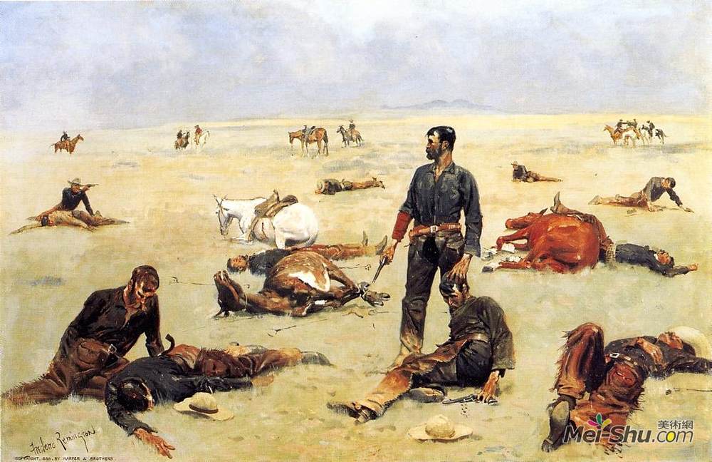 费雷德里克·雷明顿(Frederic Remington)高清作品《无品牌奶牛的成本》
