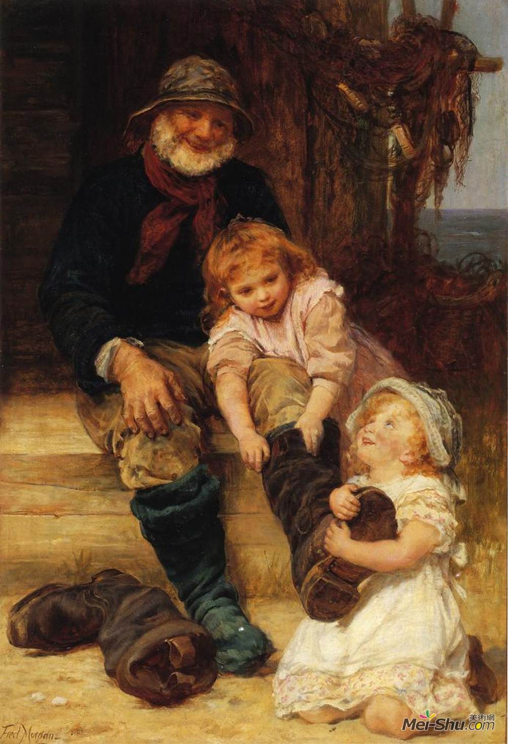 弗雷德里克·摩根(Frederick Morgan)高清作品《帮助爷爷》