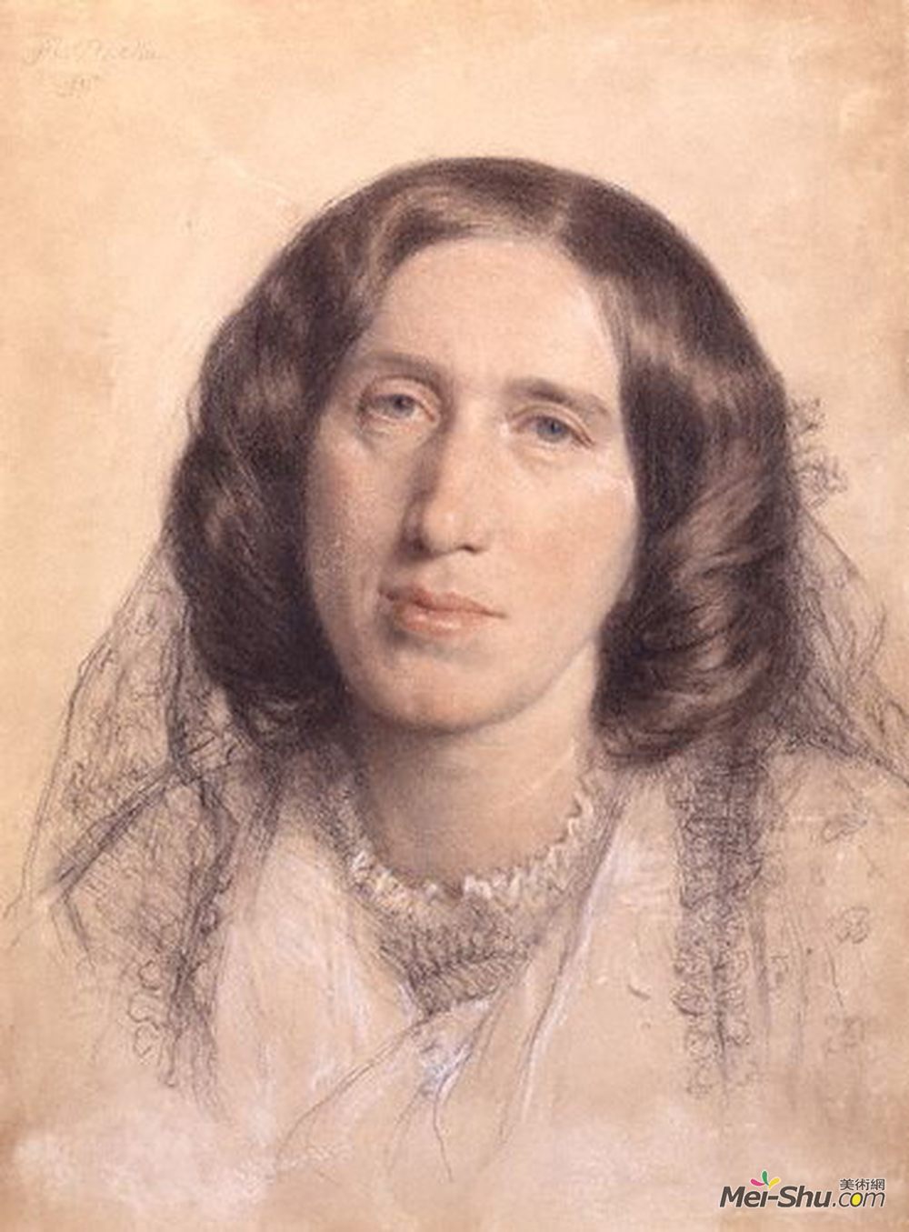 腓特烈·威廉·伯顿(Frederick William Burton)高清作品《乔治爱略特》